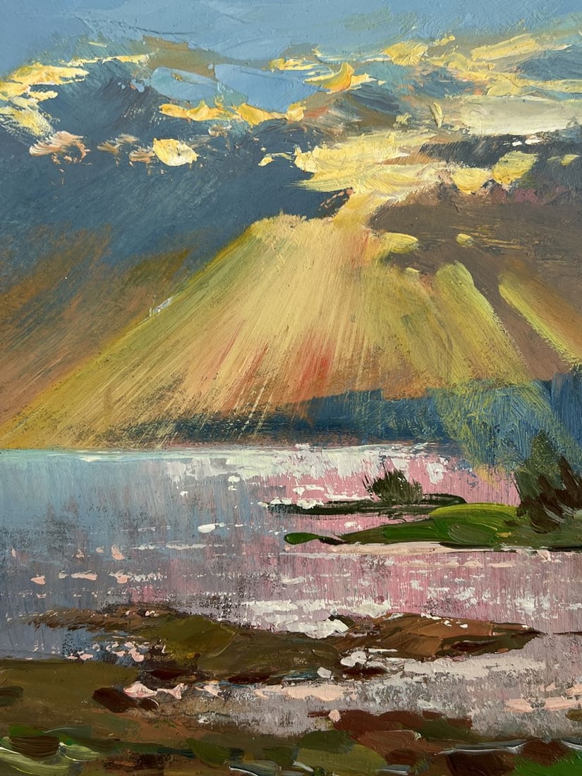 Oil painting Morning Rays over the Quiet River Yuriy Suprunchuk - 6