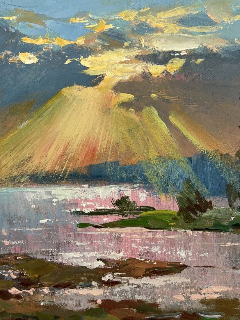 Oil painting Morning Rays over the Quiet River Yuriy Suprunchuk - 8