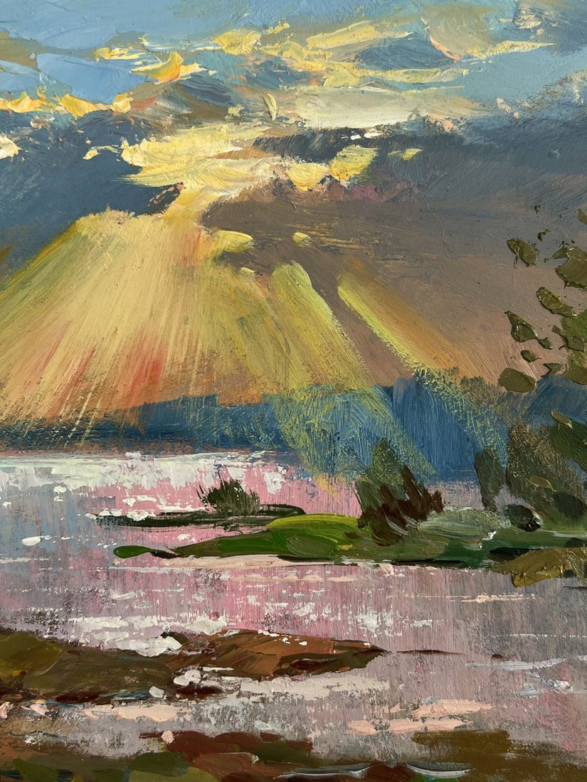 Oil painting Morning Rays over the Quiet River Yuriy Suprunchuk - 9
