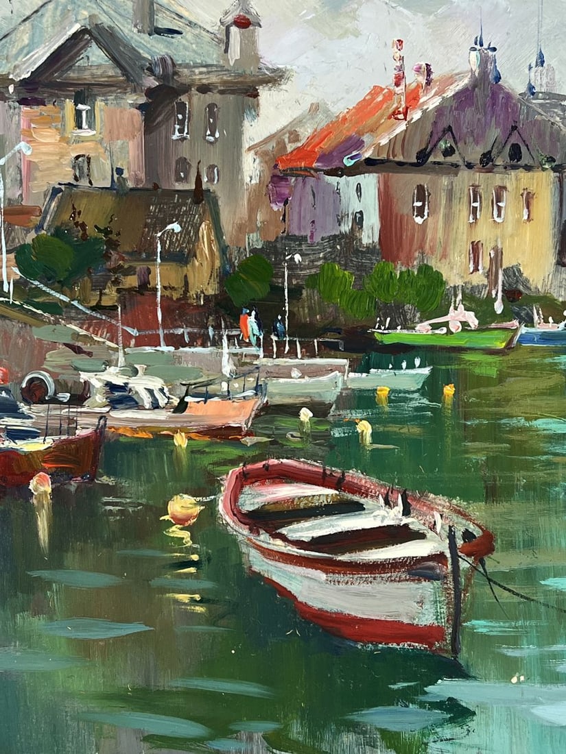 Oil painting Evening on the Pier in Front of the City Yuriy Suprunchuk - 5