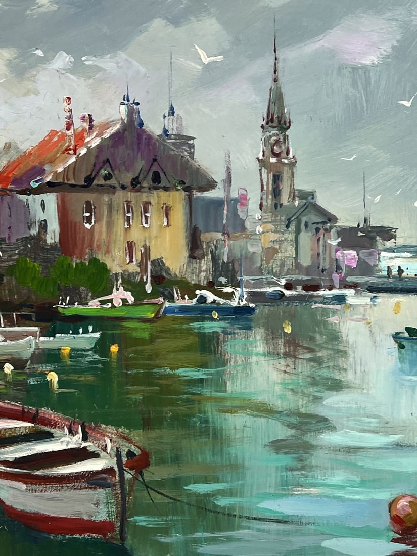 Oil painting Evening on the Pier in Front of the City Yuriy Suprunchuk - 8