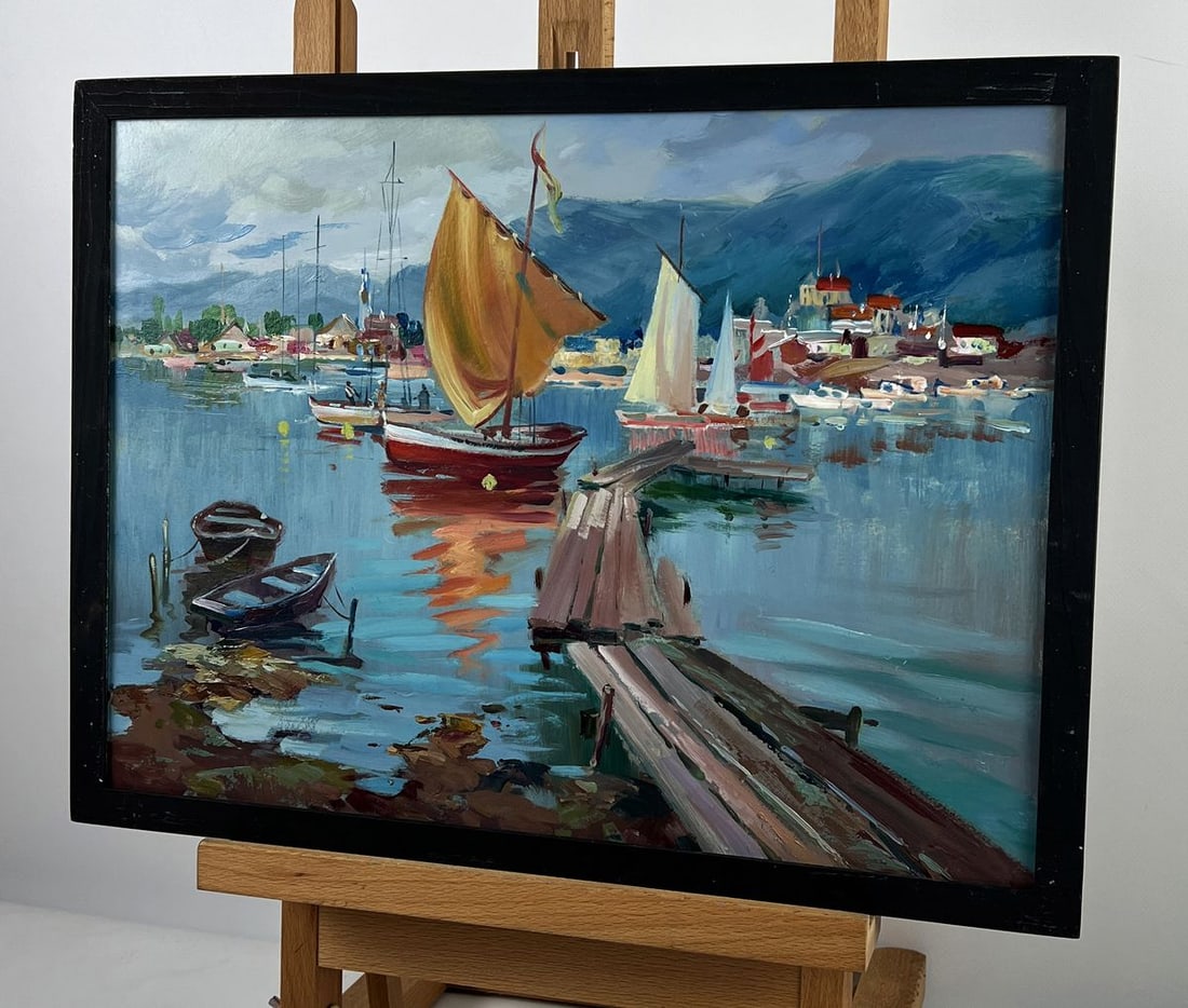 Oil painting Yachts at the Pier Yuriy Suprunchuk - 2