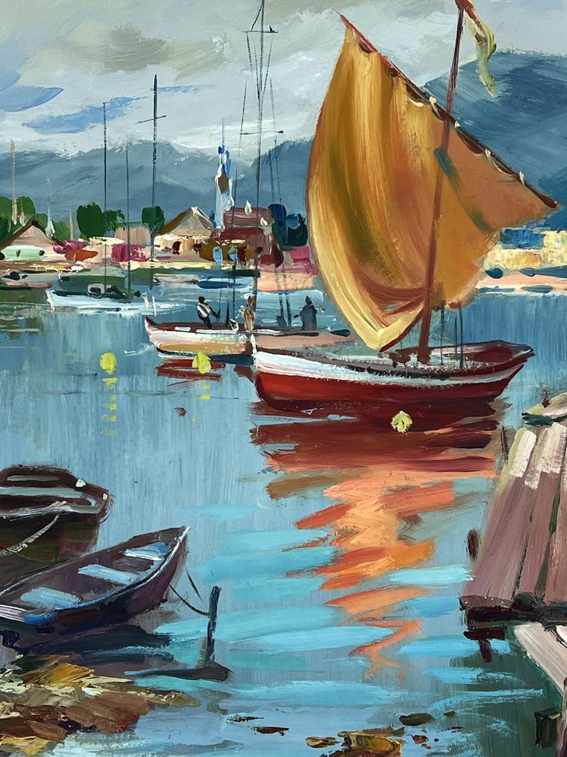 Oil painting Yachts at the Pier Yuriy Suprunchuk - 4
