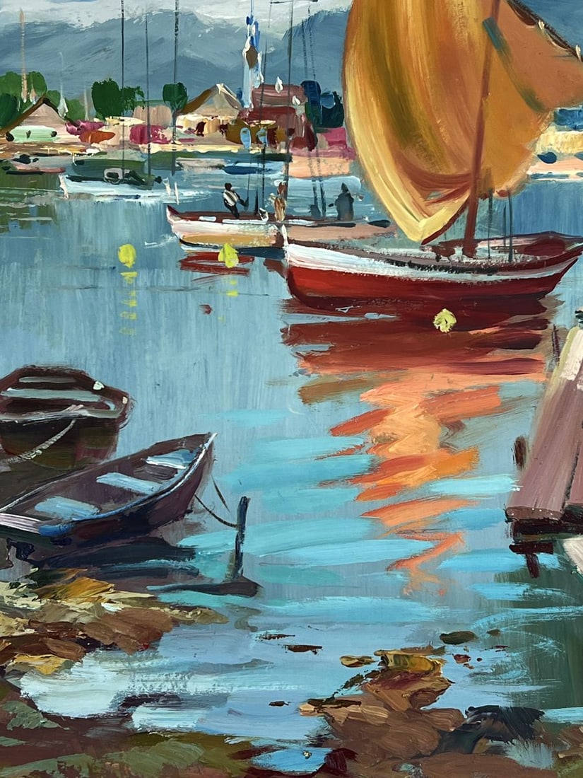 Oil painting Yachts at the Pier Yuriy Suprunchuk - 5