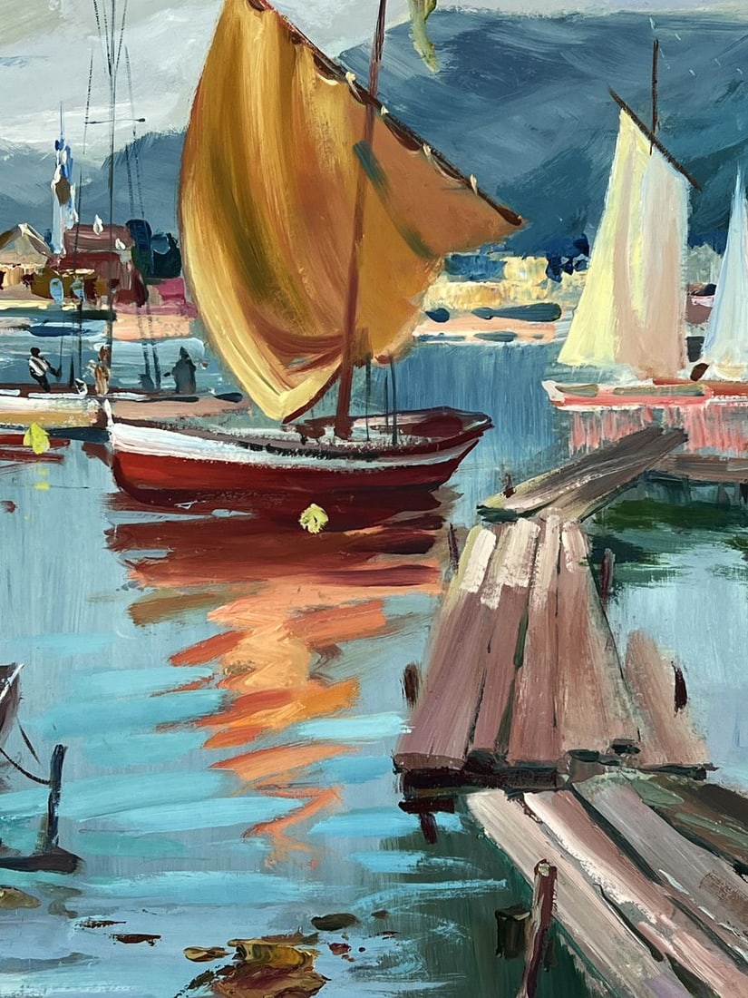 Oil painting Yachts at the Pier Yuriy Suprunchuk - 6