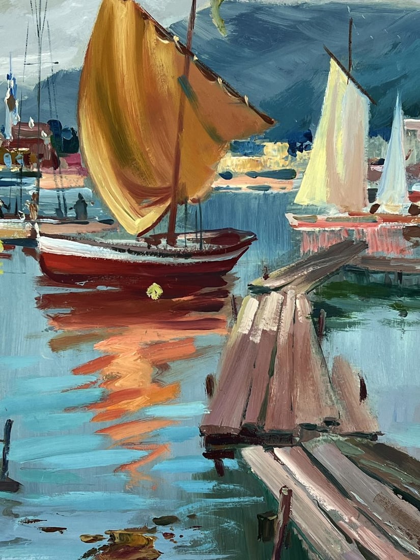 Oil painting Yachts at the Pier Yuriy Suprunchuk - 7