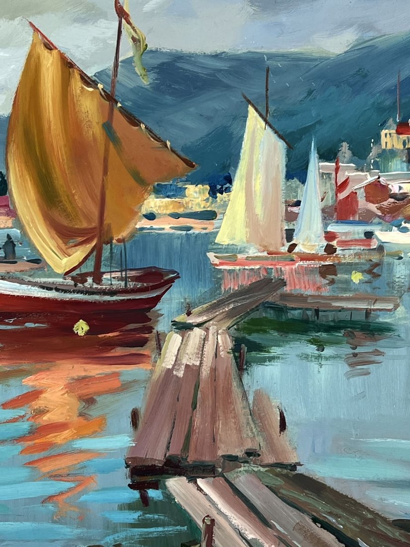 Oil painting Yachts at the Pier Yuriy Suprunchuk - 8