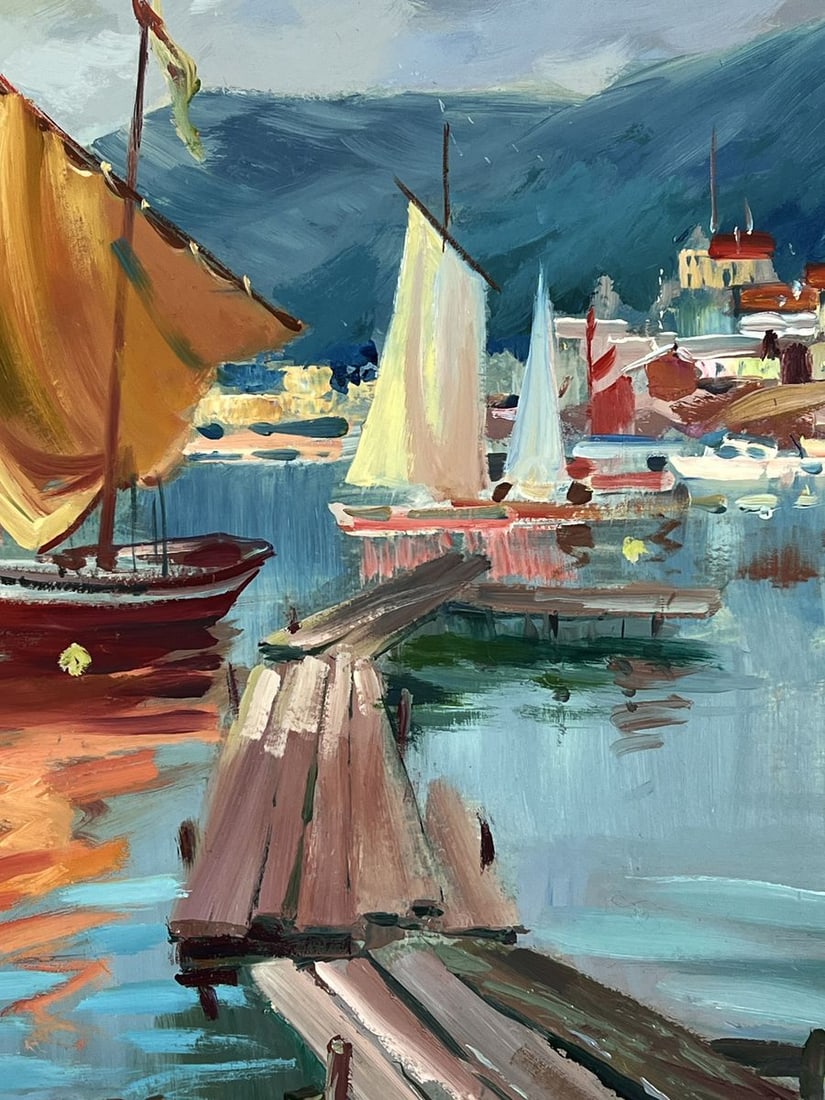 Oil painting Yachts at the Pier Yuriy Suprunchuk - 9