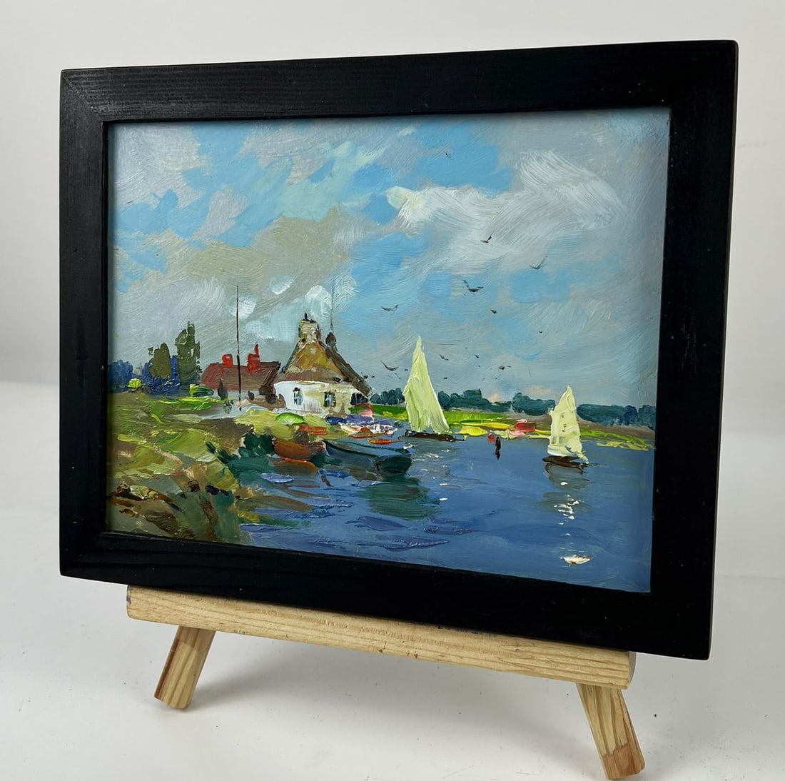 Oil painting Fisherman's Lodge by the River Yuriy Suprunchuk - 2