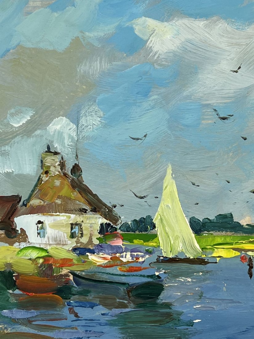 Oil painting Fisherman's Lodge by the River Yuriy Suprunchuk - 7