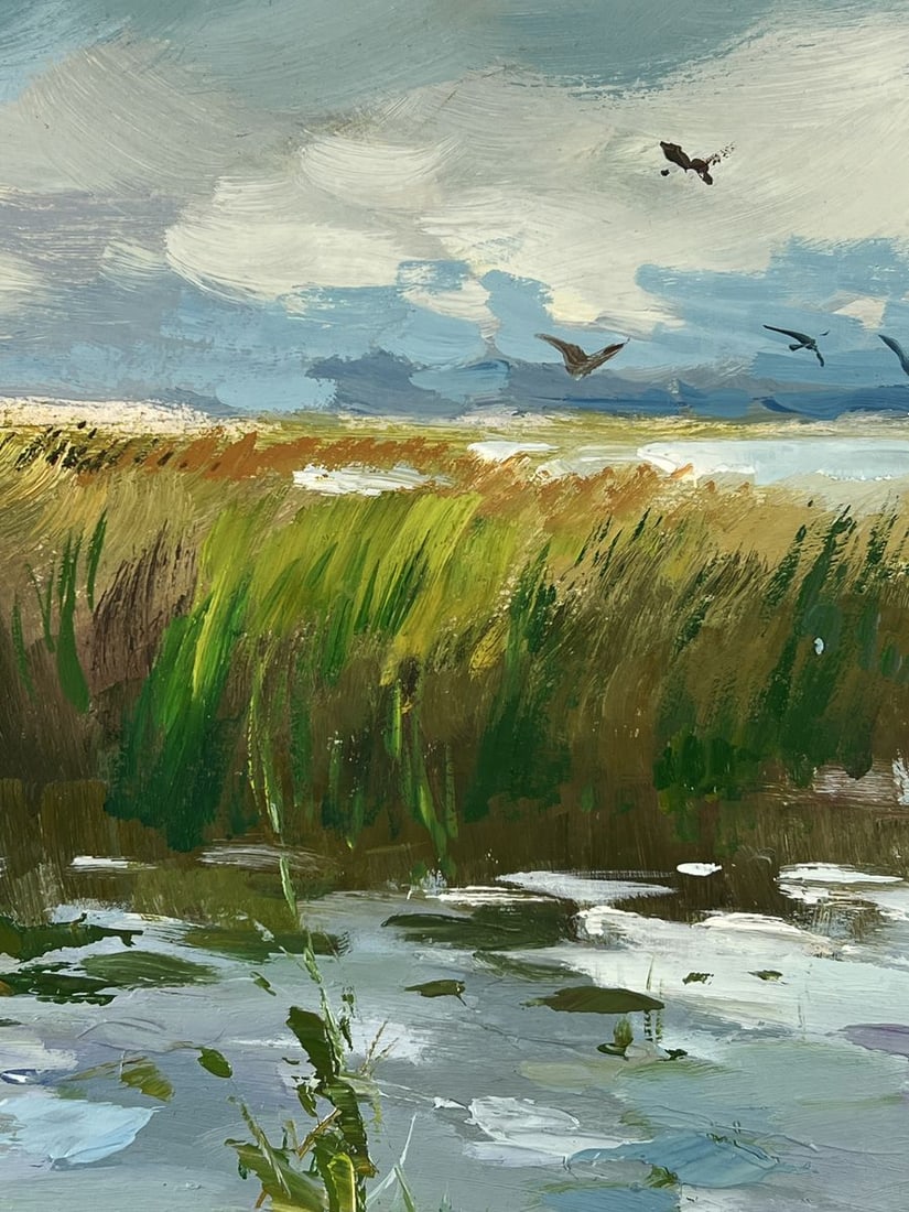 Oil painting Lonely Fisherman on a Boat Yuriy Suprunchuk - 4