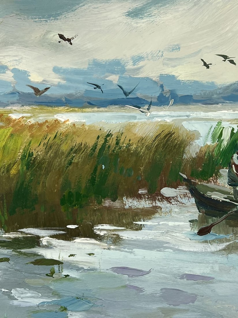 Oil painting Lonely Fisherman on a Boat Yuriy Suprunchuk - 6