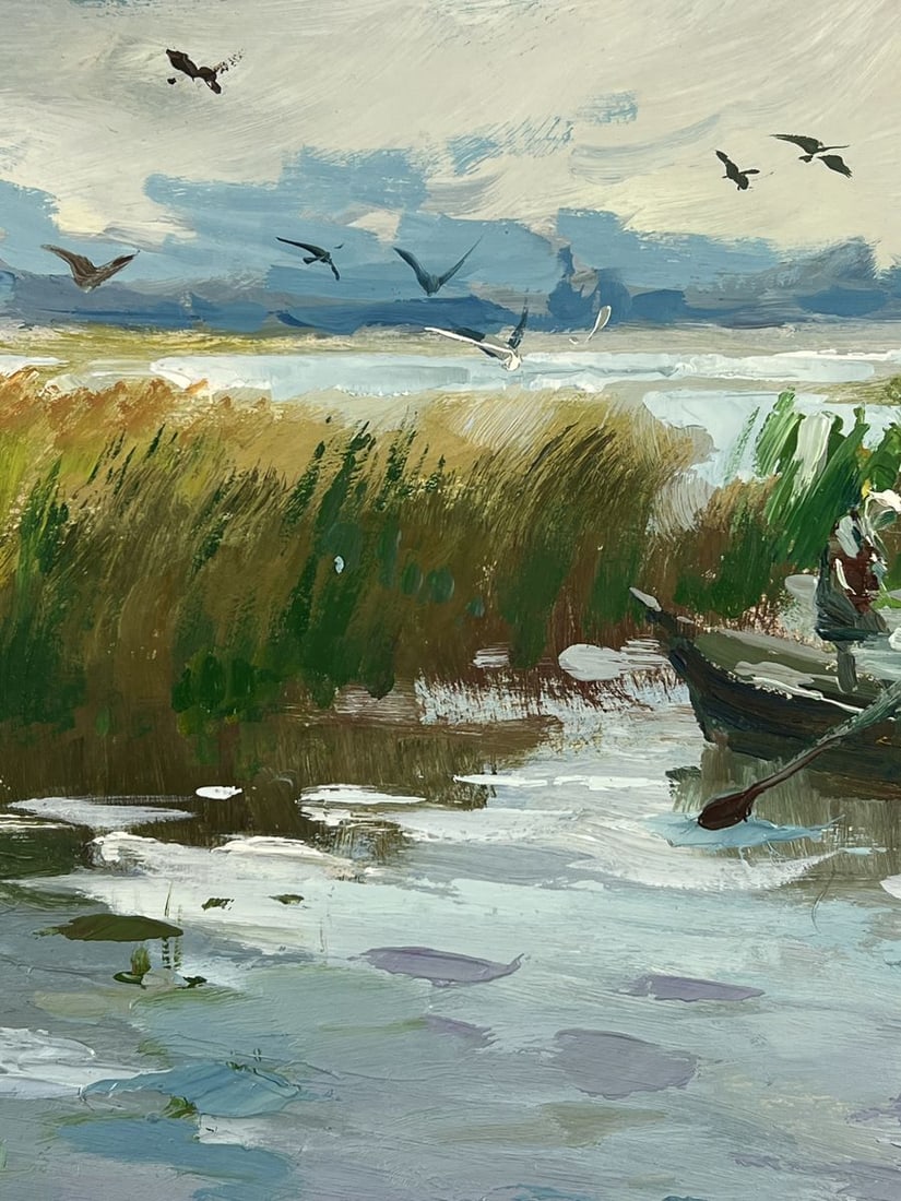 Oil painting Lonely Fisherman on a Boat Yuriy Suprunchuk - 7