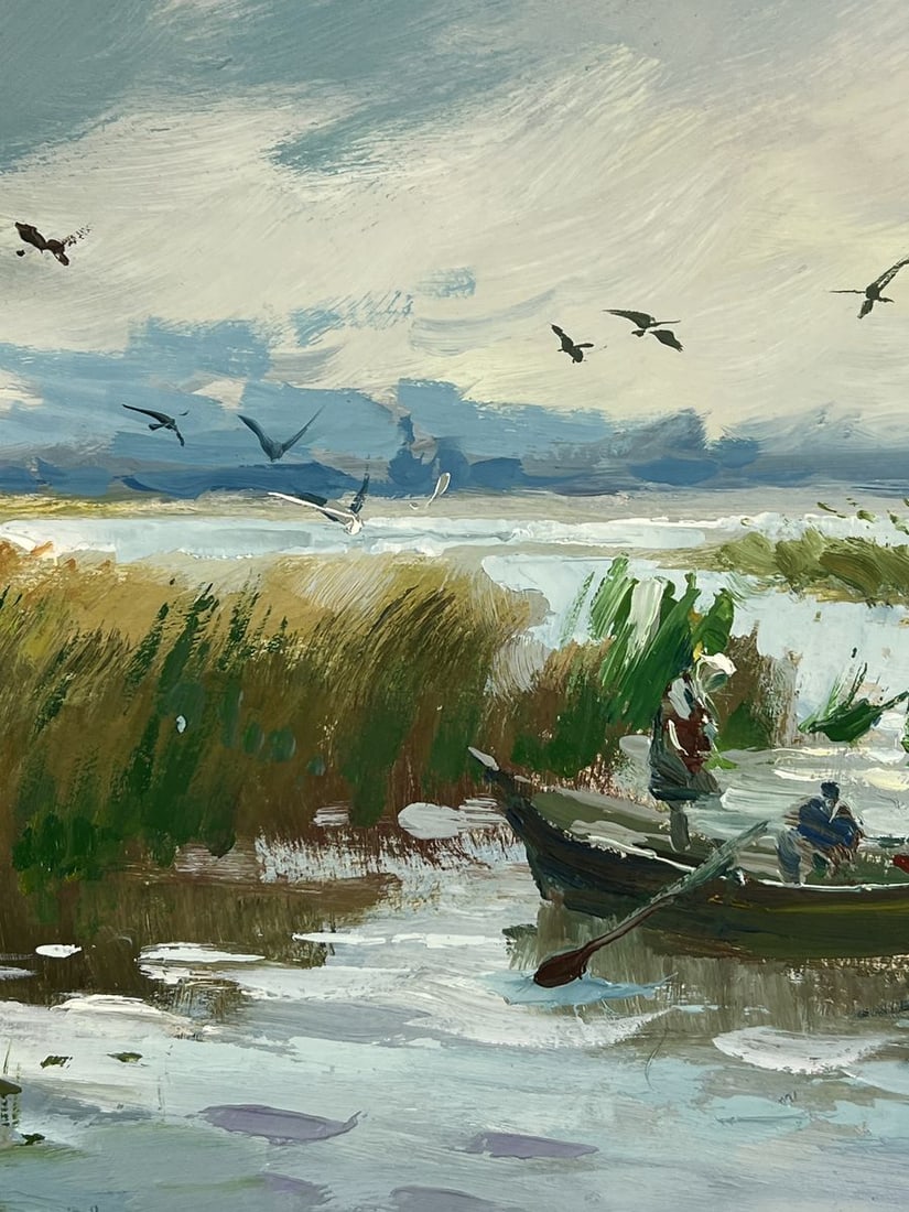 Oil painting Lonely Fisherman on a Boat Yuriy Suprunchuk - 8