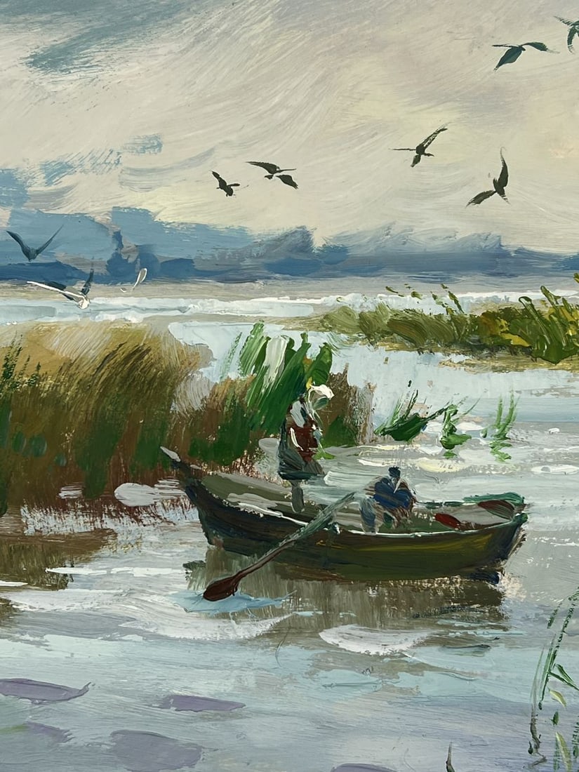 Oil painting Lonely Fisherman on a Boat Yuriy Suprunchuk - 9