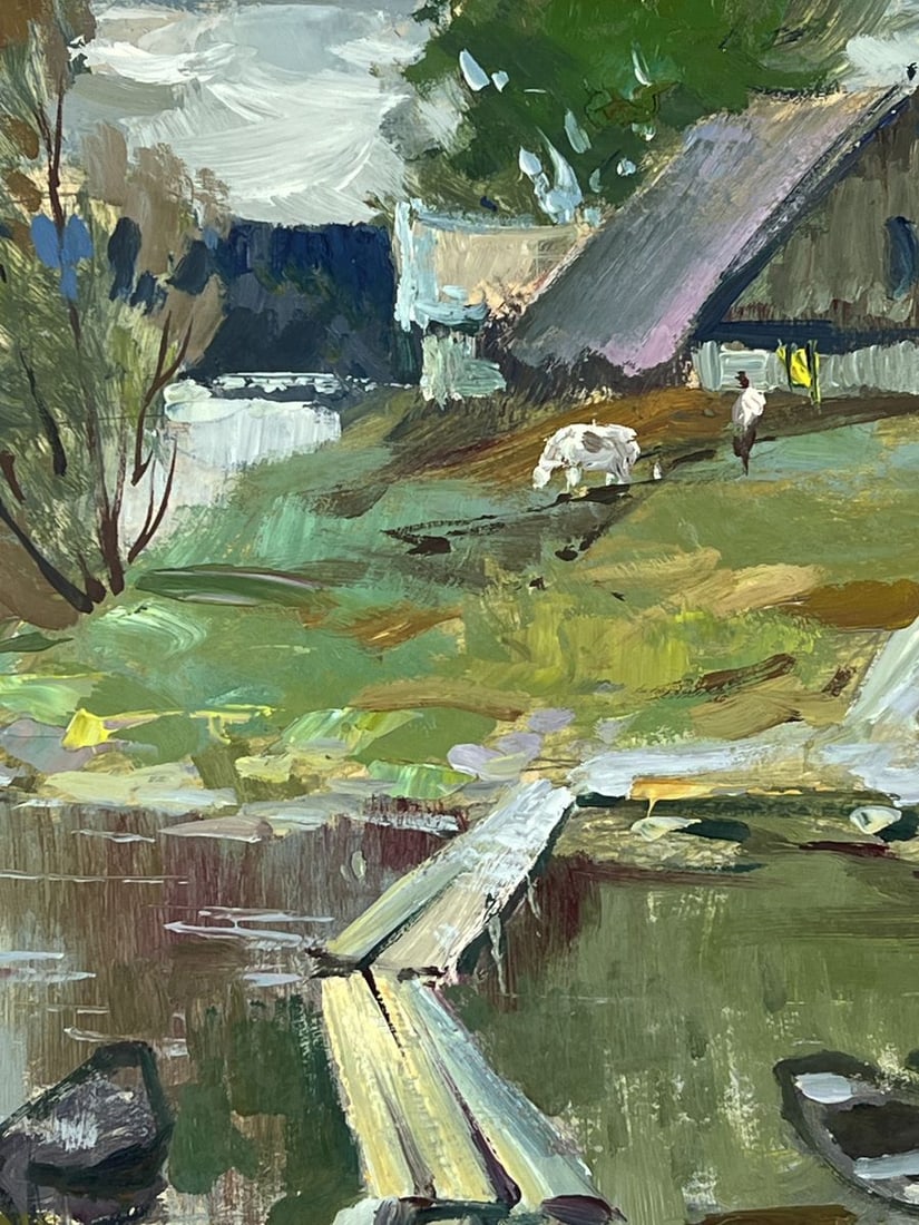 Oil painting Boats at the Pier of a Small Hut Yuriy Suprunchuk - 6