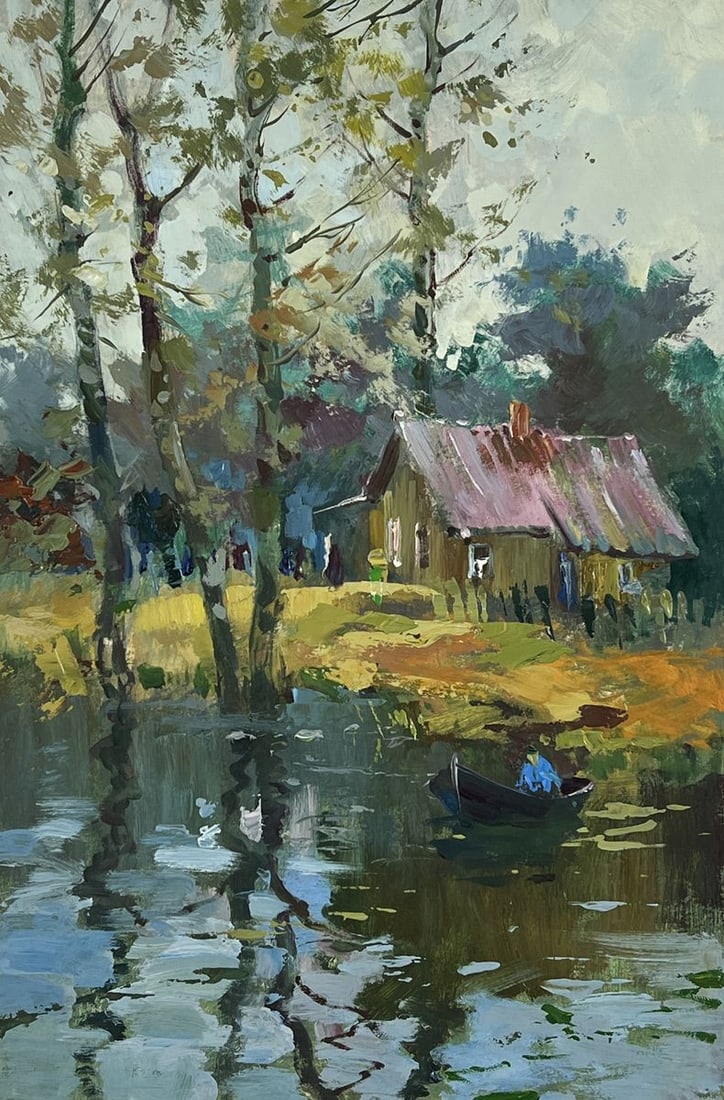 Oil painting The river rose in the village Yuriy Suprunchuk - 3
