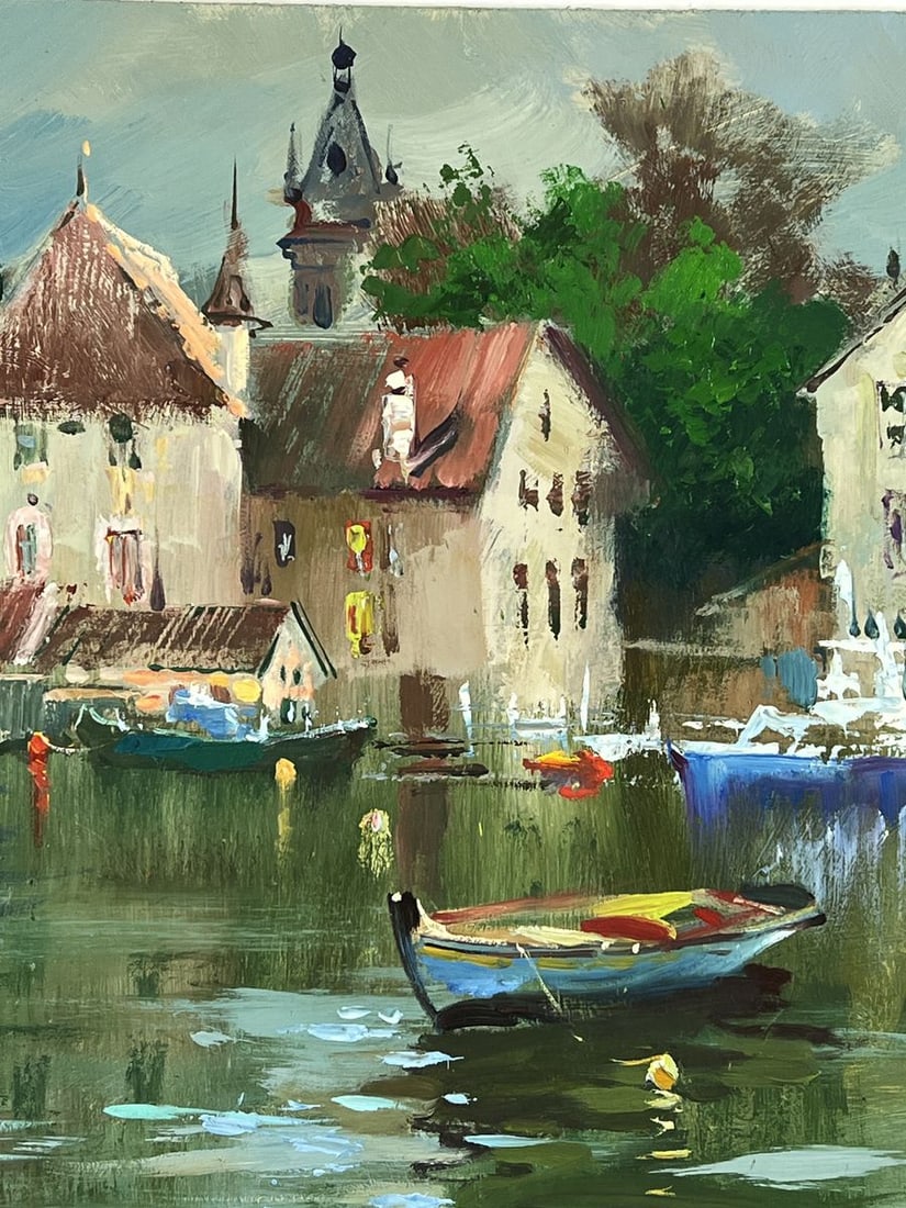 Oil painting Pier at the River Village Yuriy Suprunchuk - 7
