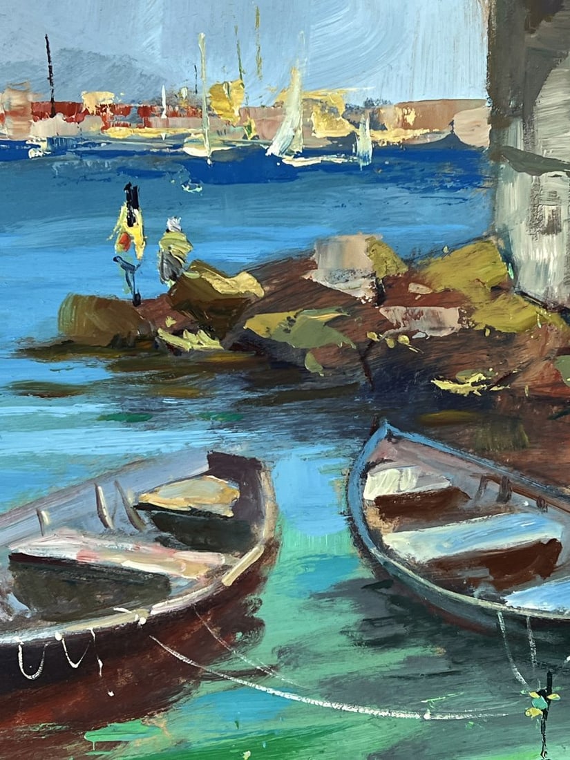 Oil painting Boats are moored near the Stone House Yuriy Suprunchuk - 6