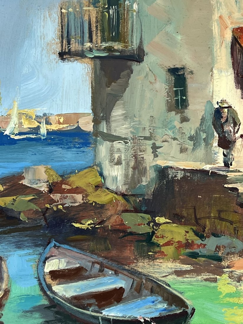 Oil painting Boats are moored near the Stone House Yuriy Suprunchuk - 7