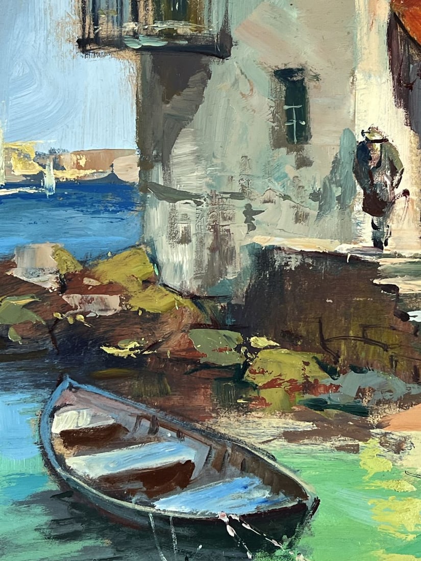Oil painting Boats are moored near the Stone House Yuriy Suprunchuk - 8