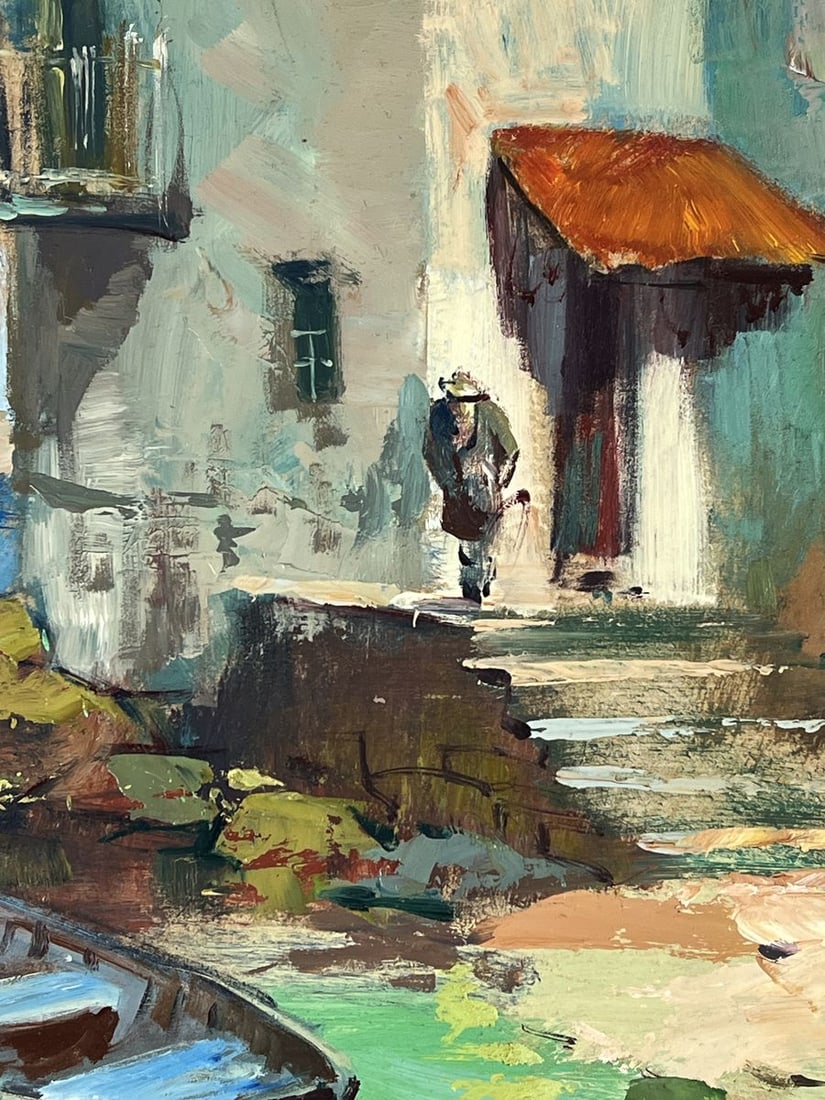 Oil painting Boats are moored near the Stone House Yuriy Suprunchuk - 9