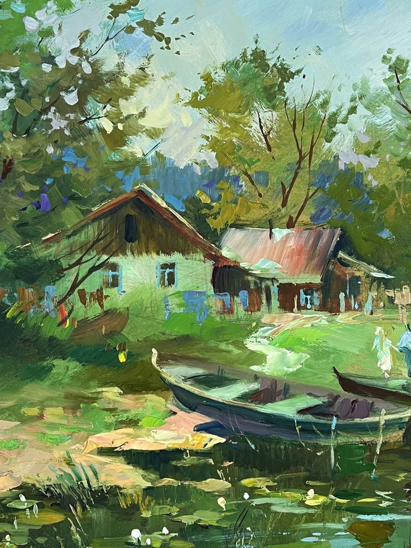 Oil painting Fishing Village Early Morning Yuriy Suprunchuk - 4