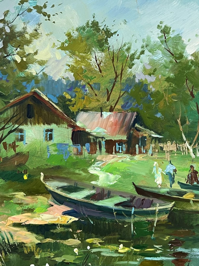 Oil painting Fishing Village Early Morning Yuriy Suprunchuk - 6