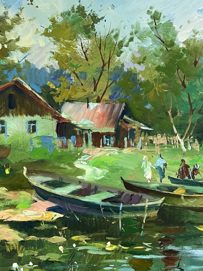 Oil painting Fishing Village Early Morning Yuriy Suprunchuk - 7