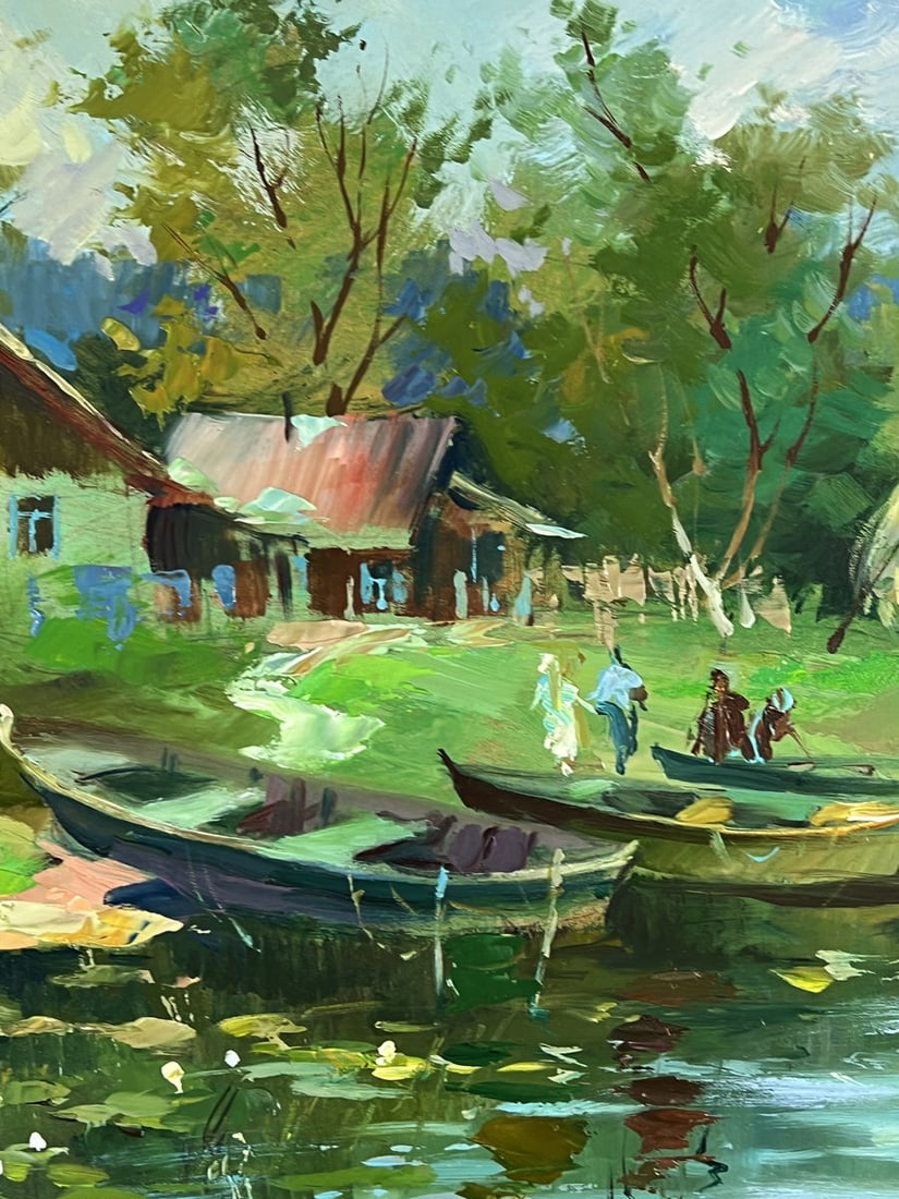 Oil painting Fishing Village Early Morning Yuriy Suprunchuk - 8