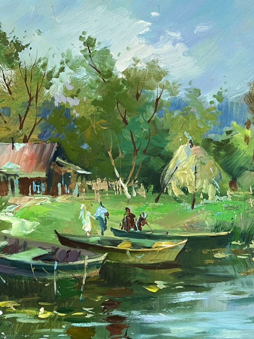 Oil painting Fishing Village Early Morning Yuriy Suprunchuk - 9