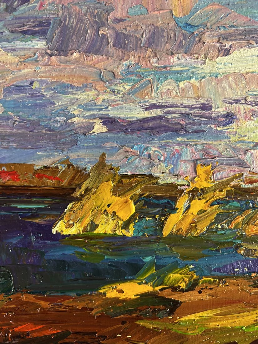Oil painting Autumn sunset by the river Boris Serdyuk - 4