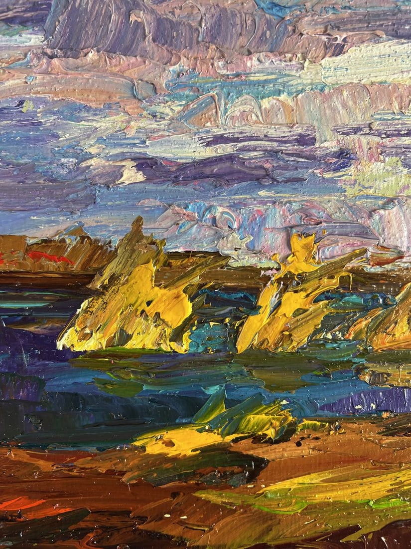 Oil painting Autumn sunset by the river Boris Serdyuk - 5