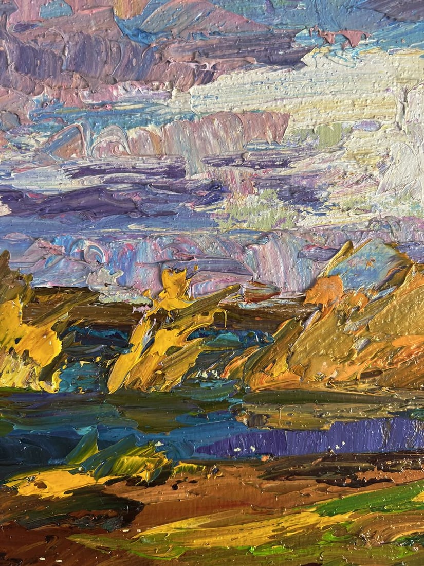Oil painting Autumn sunset by the river Boris Serdyuk - 6