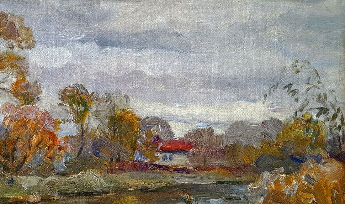 Oil painting Winding river in the forest Ivan Kovalenko - 3