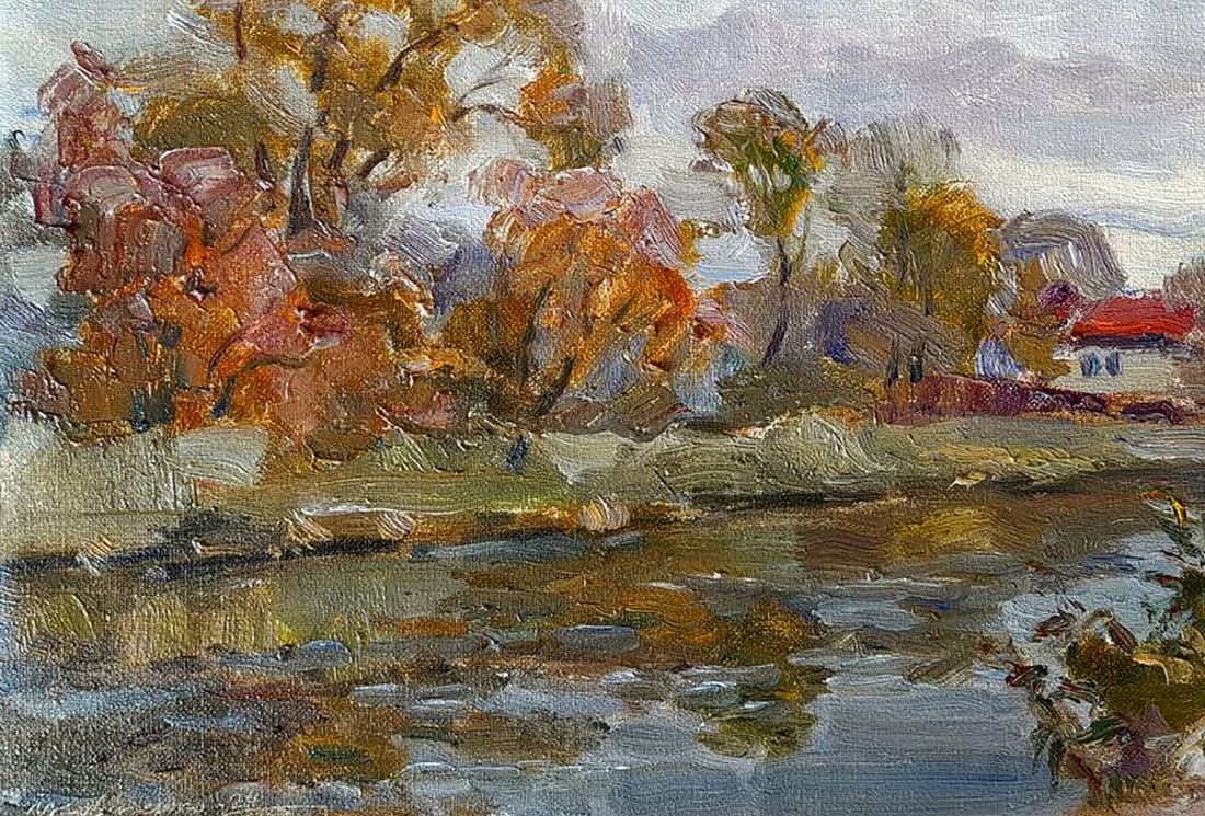 Oil painting Winding river in the forest Ivan Kovalenko - 4