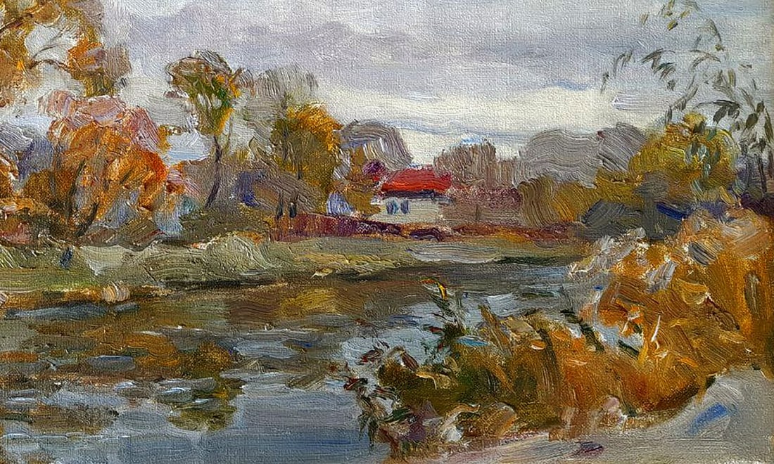 Oil painting Winding river in the forest Ivan Kovalenko - 5