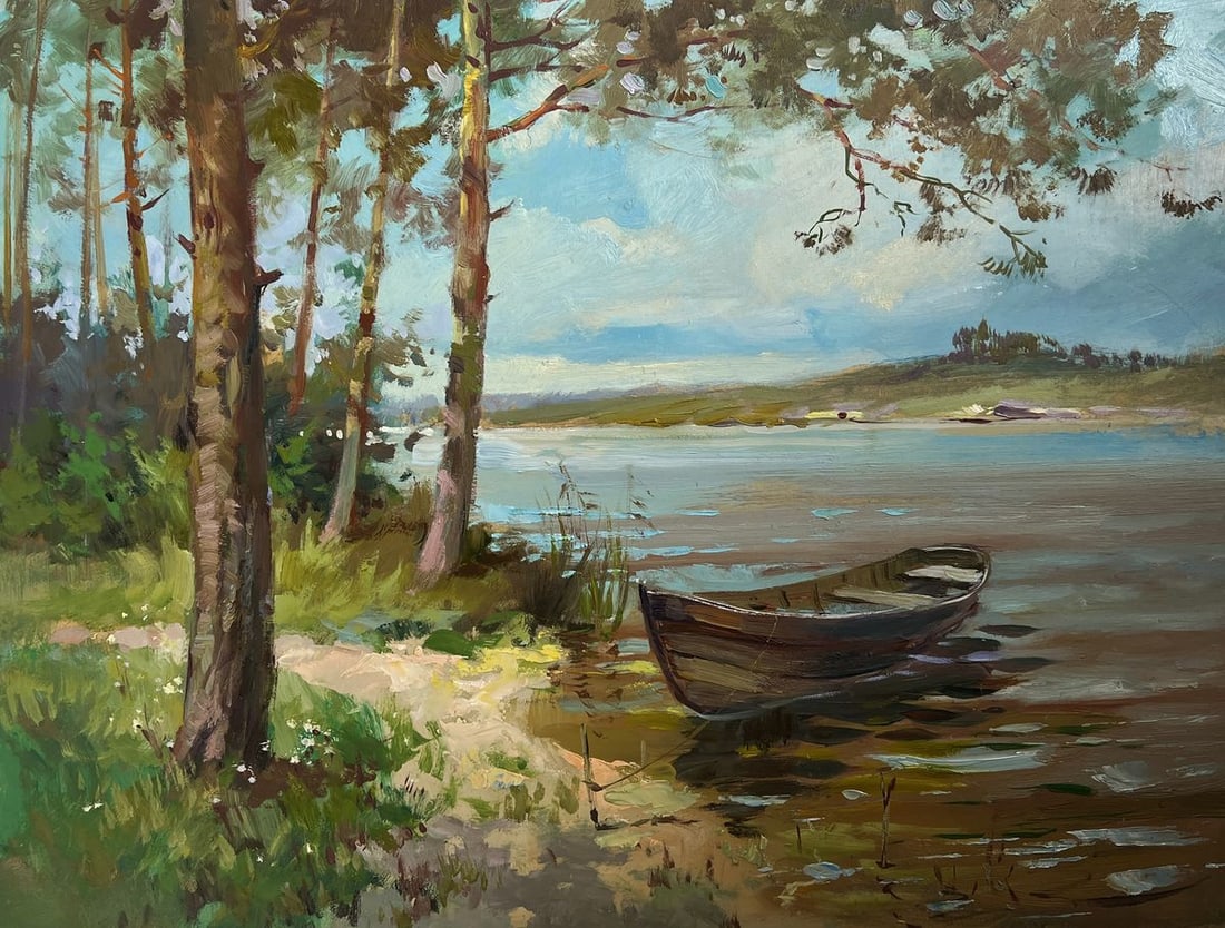 Oil painting River in the arms of the forest Yuriy Suprunchuk - 3