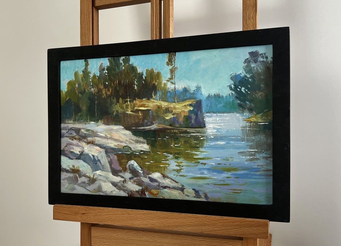 Oil painting Walk along the river Yuriy Suprunchuk - 2