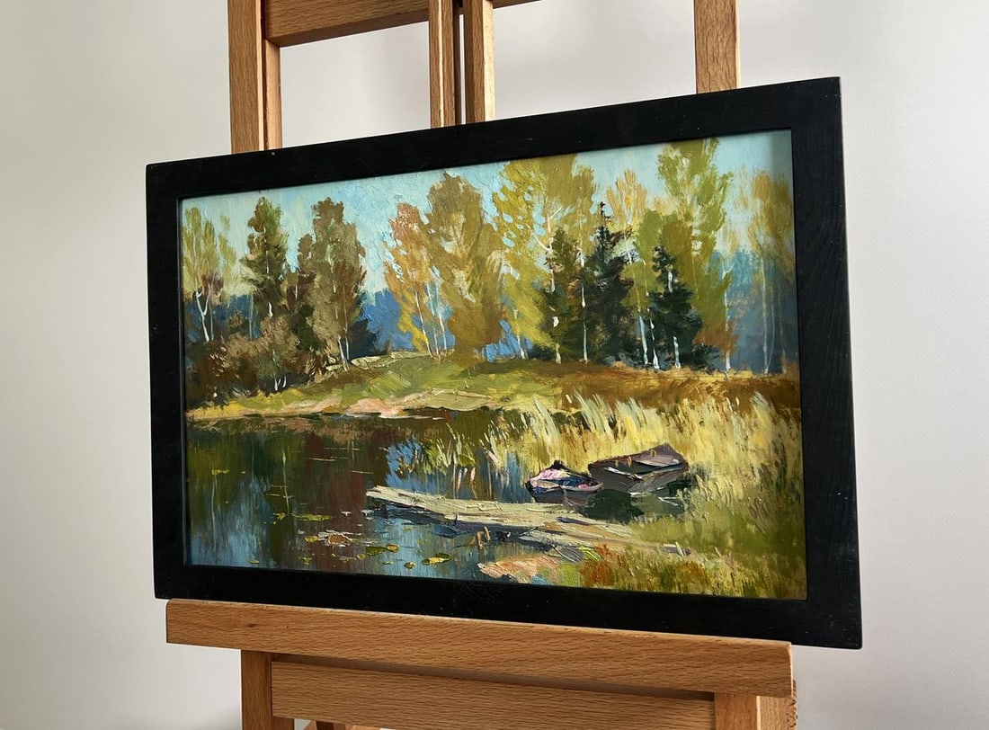 Oil painting Forest reflection in a pond Yuriy Suprunchuk - 2