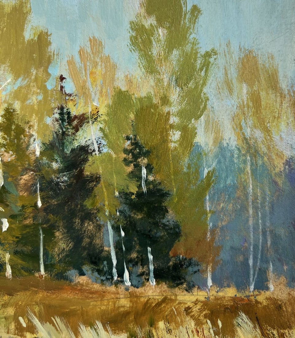 Oil painting Forest reflection in a pond Yuriy Suprunchuk - 4