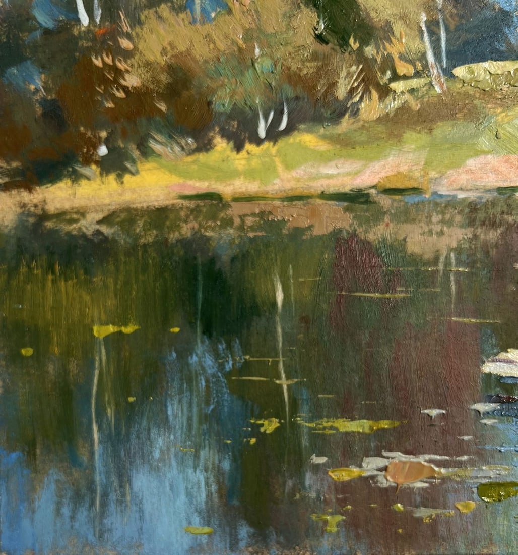 Oil painting Forest reflection in a pond Yuriy Suprunchuk - 7