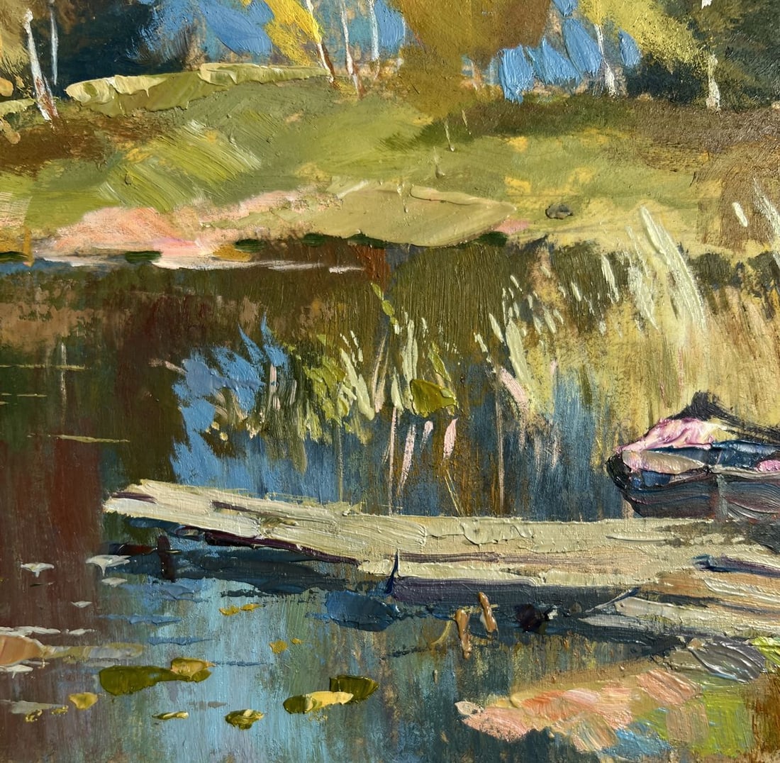 Oil painting Forest reflection in a pond Yuriy Suprunchuk - 8