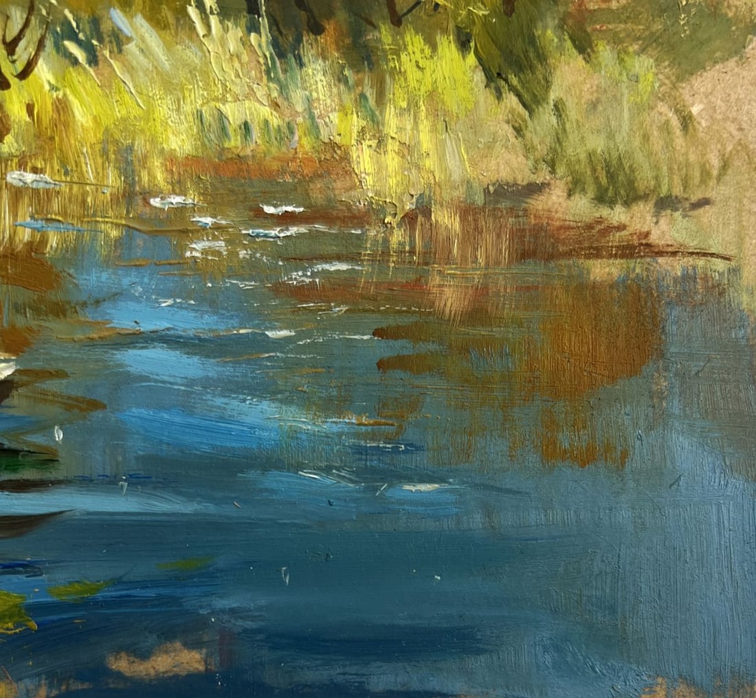 Oil painting River in golden foliage Yuriy Suprunchuk - 5