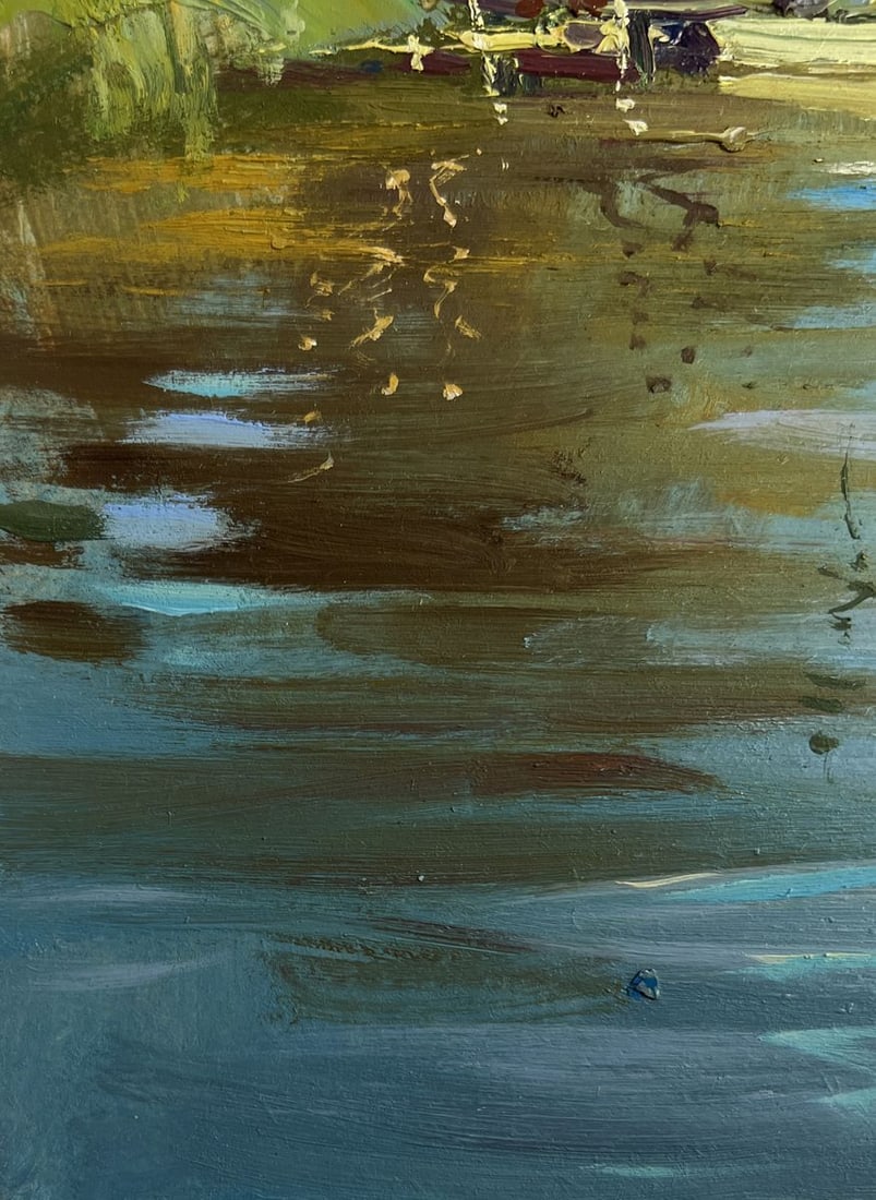 Oil painting Boat ride on the river Yuriy Suprunchuk - 6