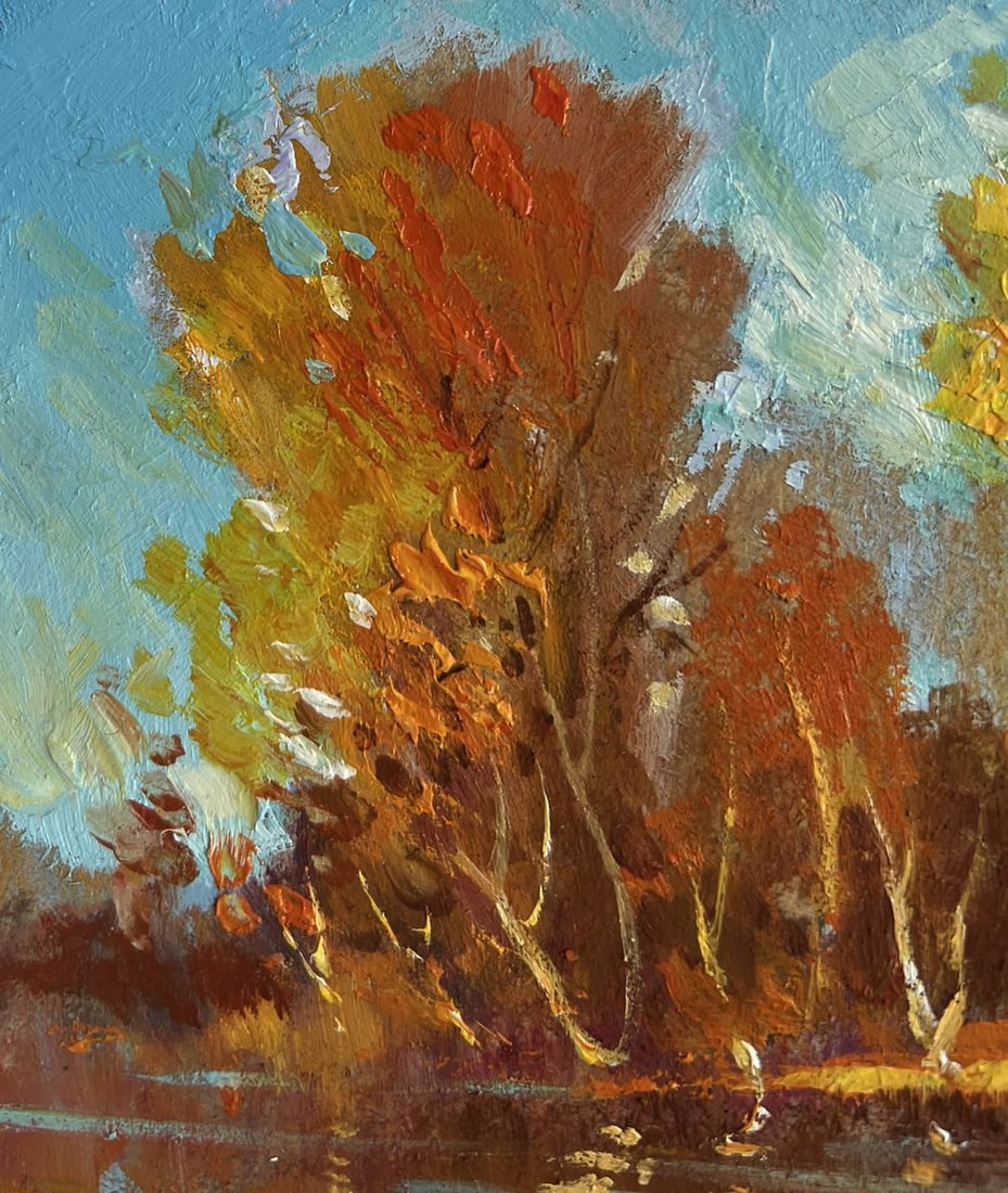 Oil painting Golden reflection of the forest Yuriy Suprunchuk - 5