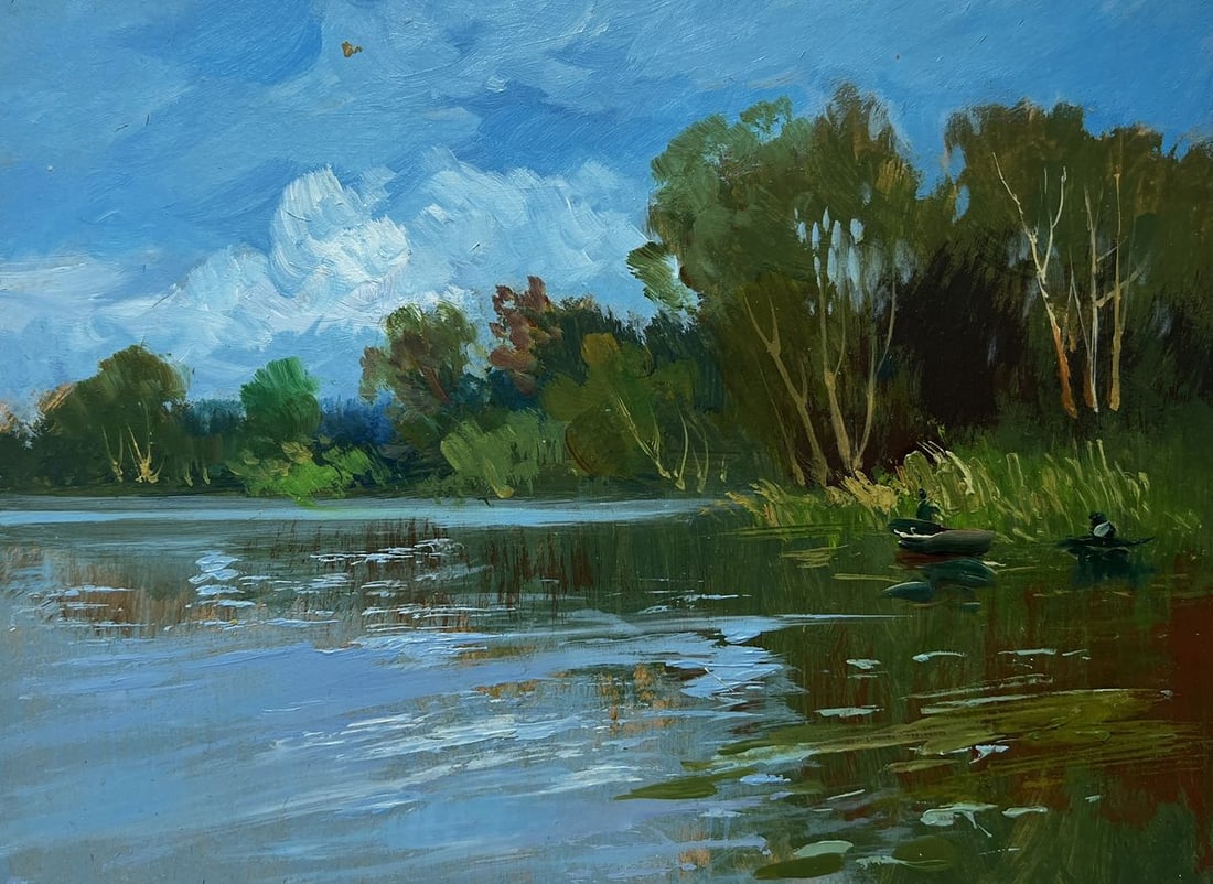 Oil painting River in green embrace Yuriy Suprunchuk - 3