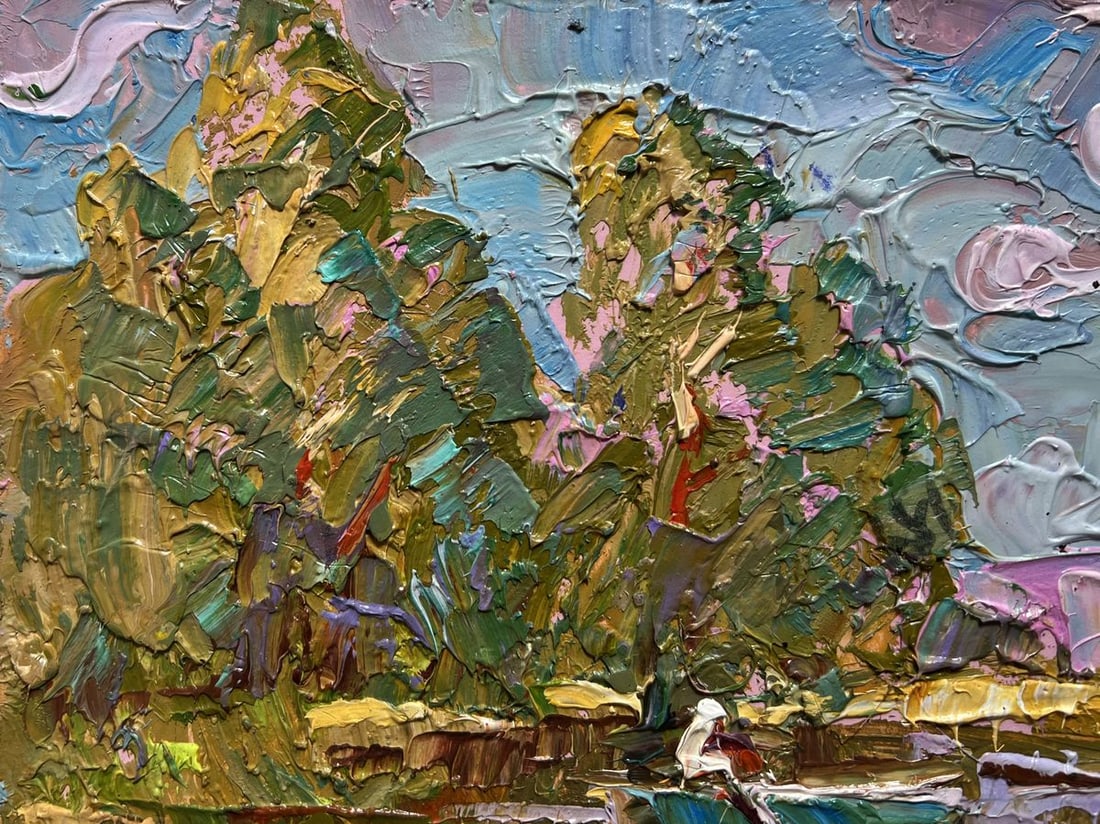 Oil painting Relaxation on a summer river Alex Kalenyuk - 5