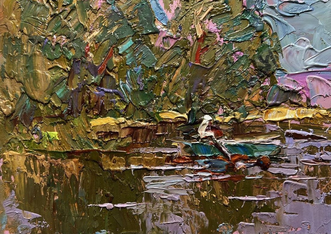 Oil painting Relaxation on a summer river Alex Kalenyuk - 6