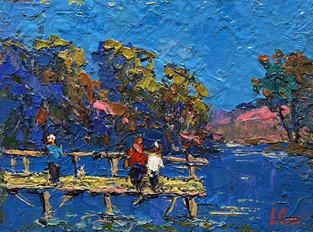Oil painting Admiring the river Oksana Kalenyuk - 3
